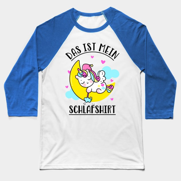 Schlafshirt süßes Einhorn Schlaf Müdigkeit Baseball T-Shirt by Foxxy Merch